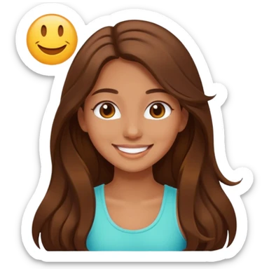 summer vibes girl whit long brun hair sticker