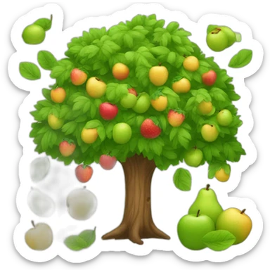 trees with fruits sticker