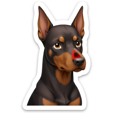 Dobermann hängeohren sticker