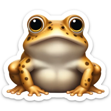 Extra Chubby brown rain frog with no chin sticker