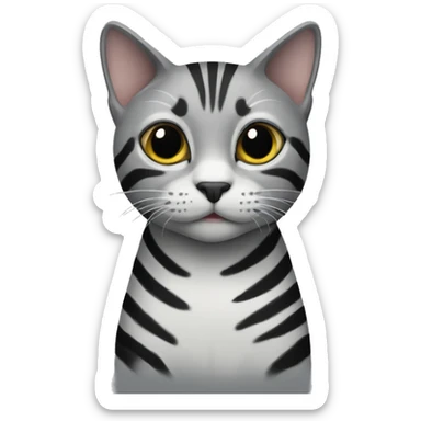 Cat grey with black stripes  sticker