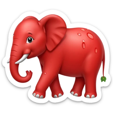 Red Strawberry Elephant  sticker