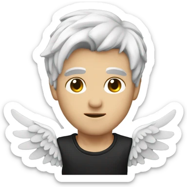 falling dark angel male white sticker