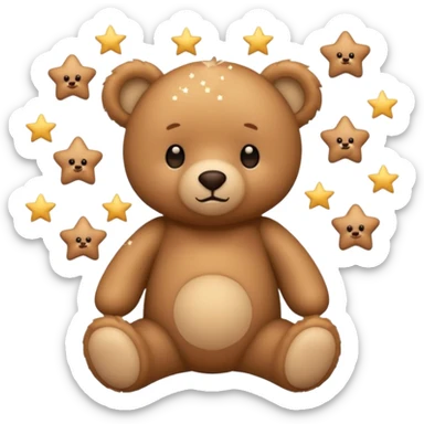 A little teddy bear which seems a bit confused with stars over his head like he just fell  sticker