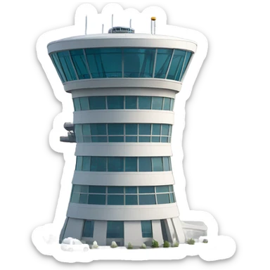 air traffic control tower, full size, modern, realistic sticker