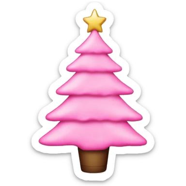 Preppy pink Christmas tree sticker