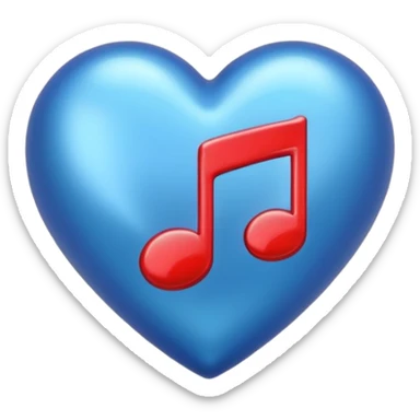 blue heart with a music note sticker
