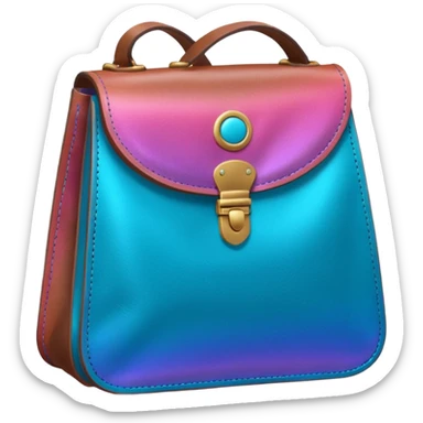 coins  pack in gradient of turquoise, blue, pink, purple, and coral color in leather bag sticker