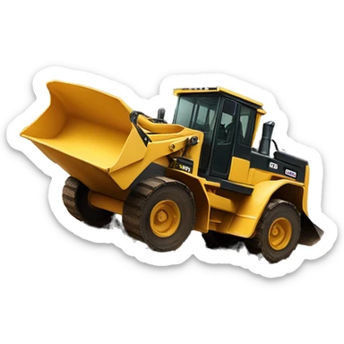 Bulldozer scooping up dirt  sticker