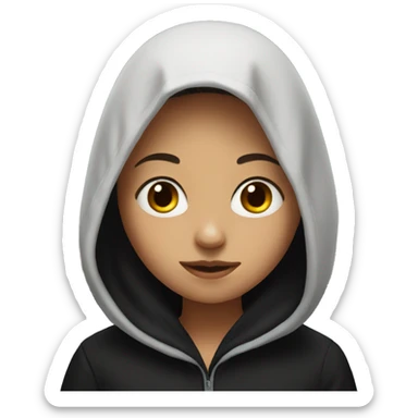 girl in black hooded portrait sticker