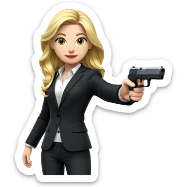blonde girl in formal suit sticker