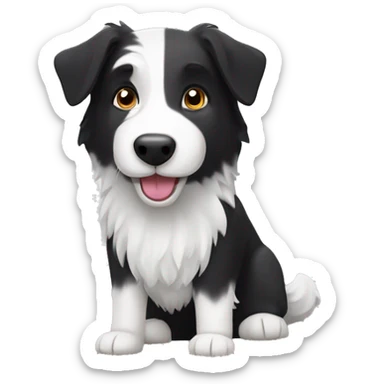 Black and white welsh sheepdog sticker