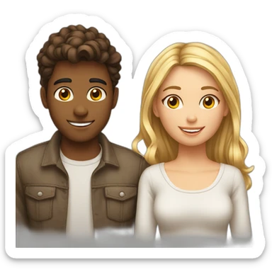 2 amoureux adolescents de la même couleur sticker