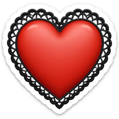heart with black lace border sticker