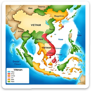 vietnam map sticker