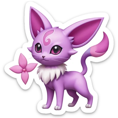 Glameow-Espeon-Skitty-Pokémon-Fakémon-hybrid-creature (full body) sticker