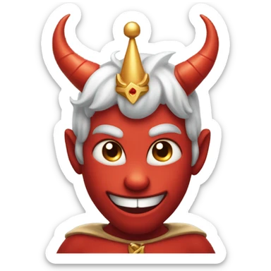 Devil smiling cute with crown sticker