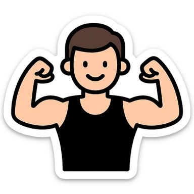 Remove all yellow color from the icon, keep the gym lover theme, maintain icon style, keep the rest of the colors vibrant and clear. sticker