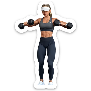 fit girl with dumbbell sticker