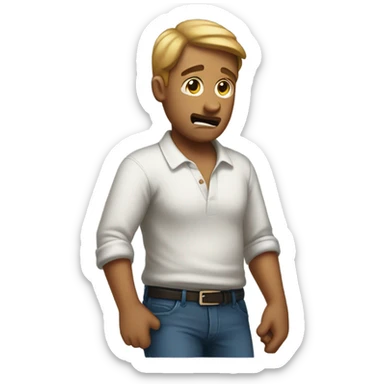 Guy with back pain sticker