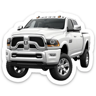 White 2025 Ram 2500 crew cab sticker