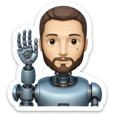 Make a half robot half Leonardo Davinci  sticker