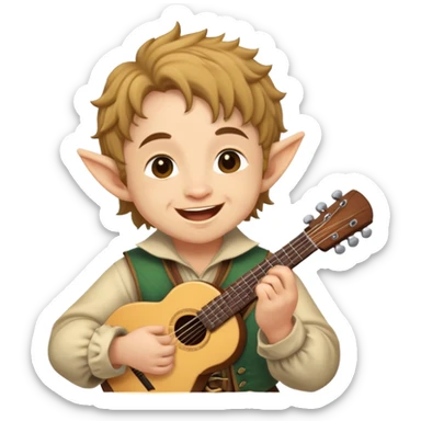 A halfling bard singing a song sticker