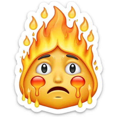 I want an emoji that is crying, melting, on fire. sticker