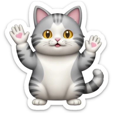 Cat clapping  sticker