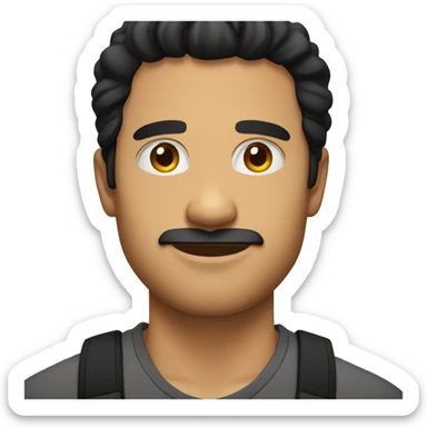 Hispanic man with black hair, no moustache sticker