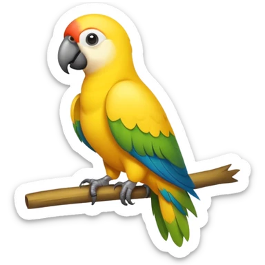 a simple yellow parrot only sticker