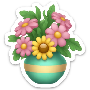 flowers in vase sticker
