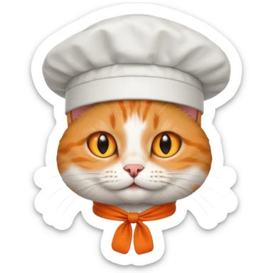A cat in a cook's cap sticker