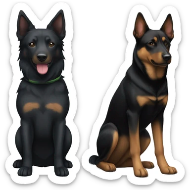 Black australian kelpie and german shepherd mix dog body sticker