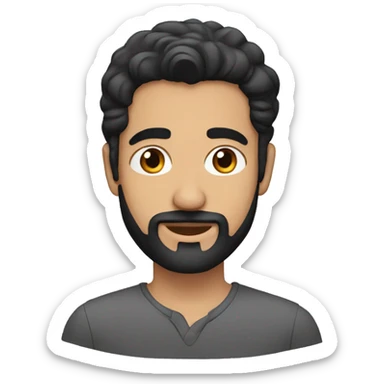 middle east man with few facial hair and black hair sticker