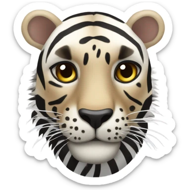 leopardo che accarezza una zebra sticker