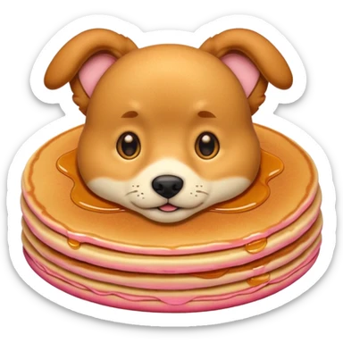 dog emoji pancake sticker