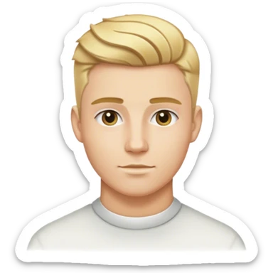 blonde male hair classic taper fade with natural golden highlights sticker