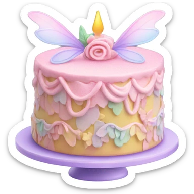 Fairy pastel cake sticker