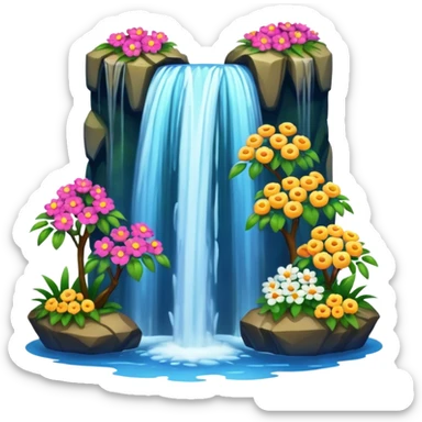 spring with flowers waterfall sticker