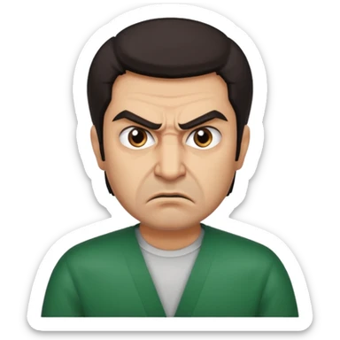 in profile, angry Iranian sticker