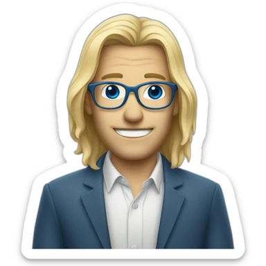 gar avec lunette bleu et blond au yeux bleu sticker