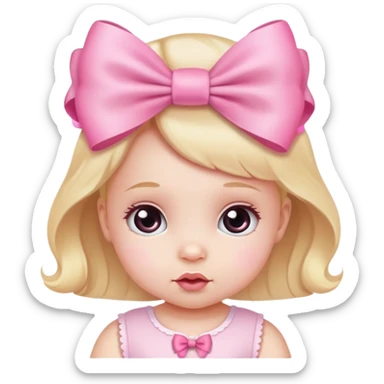 Baby girl with bow  sticker