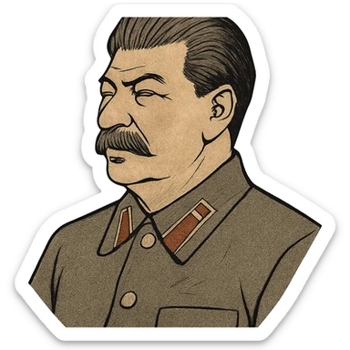 ukiyo-e style portrait of Stalin sticker