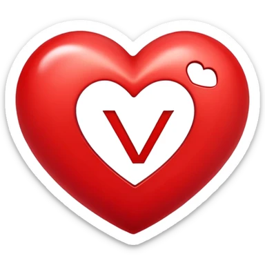 Heart with the letter y inside  sticker
