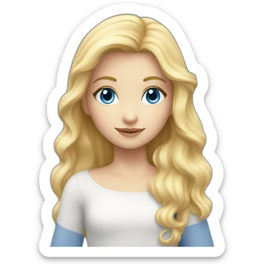Blonde girl with blue eyes astrology planet ad sticker