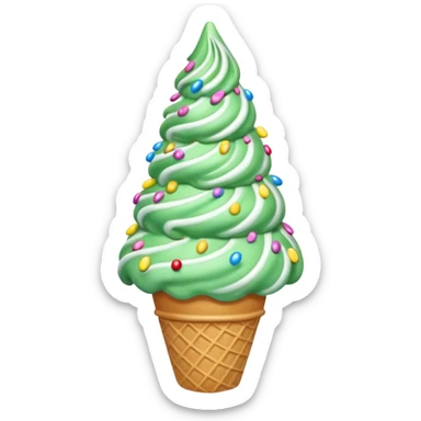 Ice cream cone Christmas tree sticker