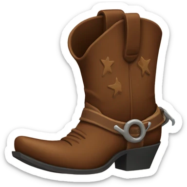 Brown cowboy boot sticker