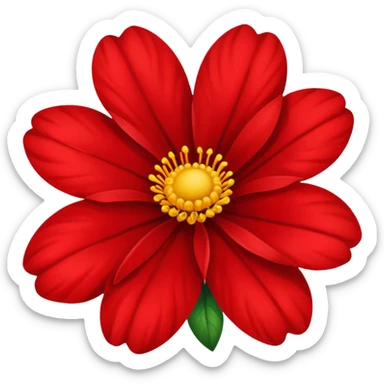 Red flower sticker