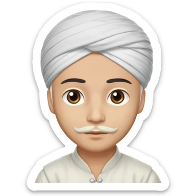 Sardar boy wearing turban white and manly sticker